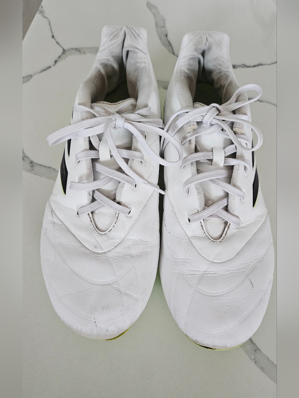adidas White Athletic Shoes with Black Accents